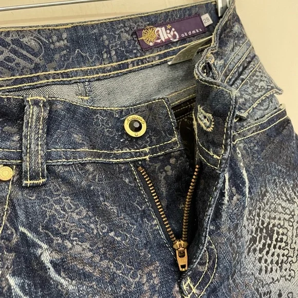 Akademiks Low Rise Boot Cut Jeans Embellished Lace Flap Pocket Women’s Size 28 - Picture 10 of 16